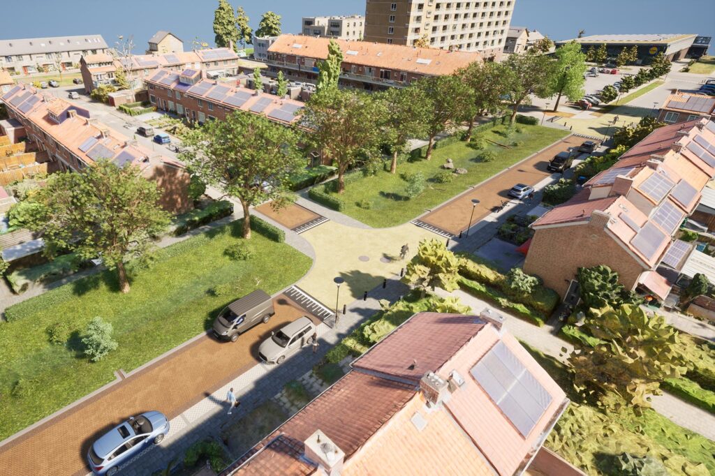 3D-stadsmodel Liendert nieuwe situatie Eyefly 3D mesh visualisatie